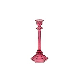 Castiçais Romimex Fúcsia Vidro 10 x 24 x 10 cm de Romimex, Candelabros e suportes para velas - Ref: D1628809, Preço: 11,29 €,...