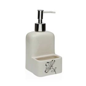 Distributeur de Savon Versa Céramique ABS Dolomite Fleurs 9 x 18,5 x 8 cm de Versa, Supports et distributeurs - Réf : S341322...