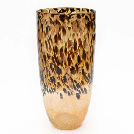 Vaso Romimex Preto Dourado Vidro Leopardo 18 x 37 x 18 cm de Romimex, Jarrões - Ref: D1628856, Preço: 74,87 €, Desconto: %