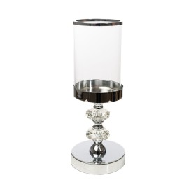 Candleholder Romimex Silver Metal Glass 12 x 30 x 12 cm by Romimex, Candelabras and candle holders - Ref: D1628879, Price: 34...