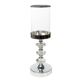 Candleholder Romimex Silver Metal Glass 12 x 34 x 12 cm by Romimex, Candelabras and candle holders - Ref: D1628880, Price: 38...