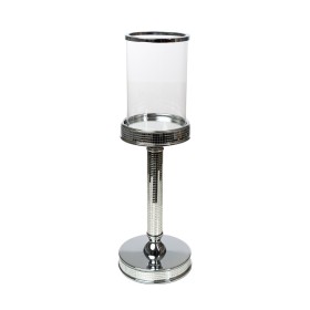 Candleholder Romimex Silver Metal Glass 12 x 37 x 12 cm by Romimex, Candelabras and candle holders - Ref: D1628884, Price: 38...