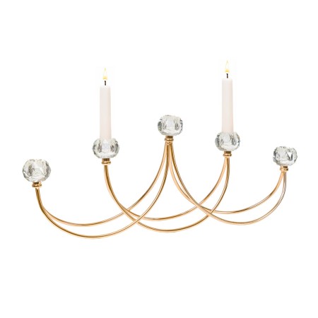 Candelabro Romimex Dorato Metallo Vetro 52 x 8 x 22 cm di Romimex, Candelieri e portacandele - Rif: D1628897, Prezzo: 77,25 €...