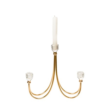 Candelabro Romimex Dorado Metal Vidrio 26 x 28 x 8 cm de Romimex, Candelabros y portavelas - Ref: D1628898, Precio: 45,33 €, ...