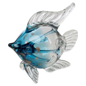 Decorative Figure Romimex Blue Glass Fish 20 x 21 x 20 cm by Romimex, Collectables - Ref: D1628905, Price: 41,02 €, Discount: %