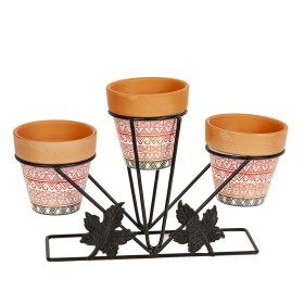 Flower Pot Stand Romimex Multicolour Metal Ceramic 30 x 20 x 12 cm by Romimex, Accessories - Ref: D1628954, Price: 18,89 €, D...