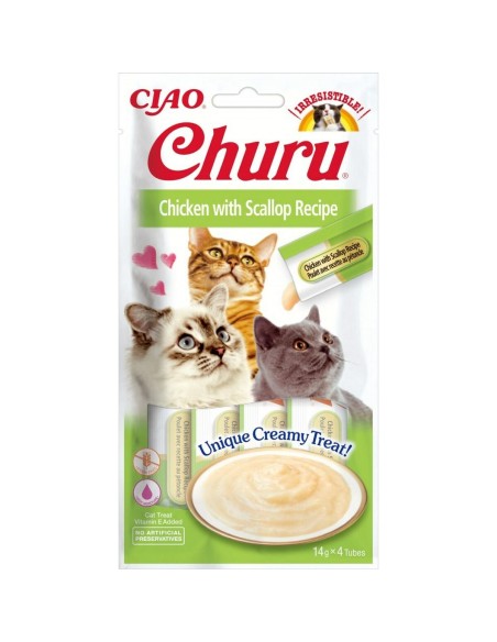 Lanche para Gato Inaba Churu 4 x 14 g Marisco Frango | Tienda24 Tienda24.eu