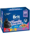 Aliments pour chat Brit Pouches Family Plate Poulet Dinde Veau Morue 12 x 100 g | Tienda24 Tienda24.eu