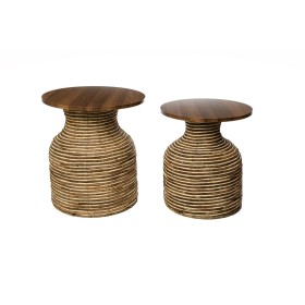 Set de mesas Romimex Natural Fibra Madera MDF 2 Piezas de Romimex, Mesas - Ref: D1629080, Precio: 134,46 €, Descuento: %