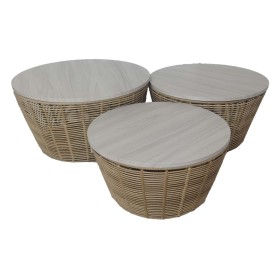 Set de mesas Romimex Natural 3 Piezas de Romimex, Mesas auxiliares - Ref: D1629082, Precio: 301,50 €, Descuento: %