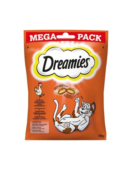 Lanche para Gato Dreamies 180 g Guloseimas Frango 180 ml | Tienda24 Tienda24.eu