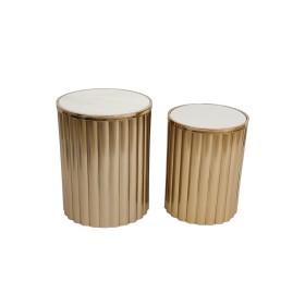 Conjunto de mesas Romimex Branco Dourado 2 Peças de Romimex, Mesas auxiliares - Ref: D1629089, Preço: 427,36 €, Desconto: %