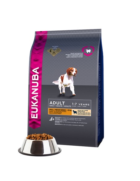 Pienso Eukanuba Small & Medium Adulto Cordero Arroz 12 kg | Tienda24 Tienda24.eu