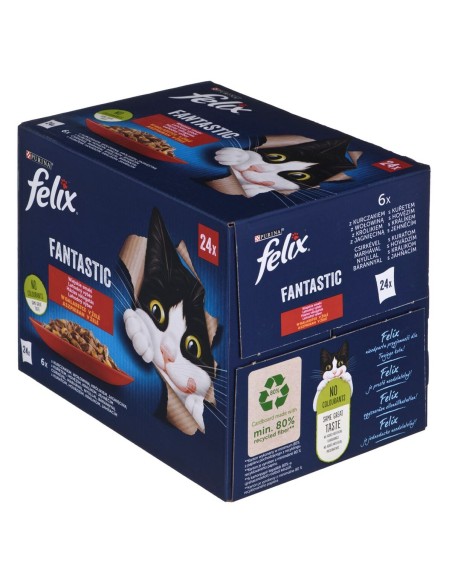 Comida para gato Purina Pollo Ternera Cordero Conejo 24 x 85 g | Tienda24 Tienda24.eu