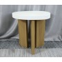 Table d'appoint Romimex Blanc Naturel Bois MDF 46 x 48 x 36 cm de Romimex, Tables - Réf : D1629115, Prix : 106,89 €, Remise : %