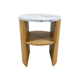 Side table Romimex White Natural MDF Wood 40 x 49 x 40 cm by Romimex, Tables - Ref: D1629117, Price: 116,04 €, Discount: %