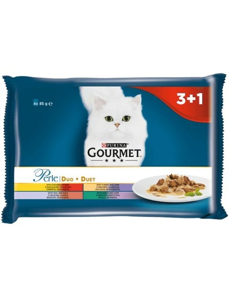 Aliments pour chat Purina Poulet Veau Agneau Canard Sanglier Lapin 4 x 85 g | Tienda24 Tienda24.eu