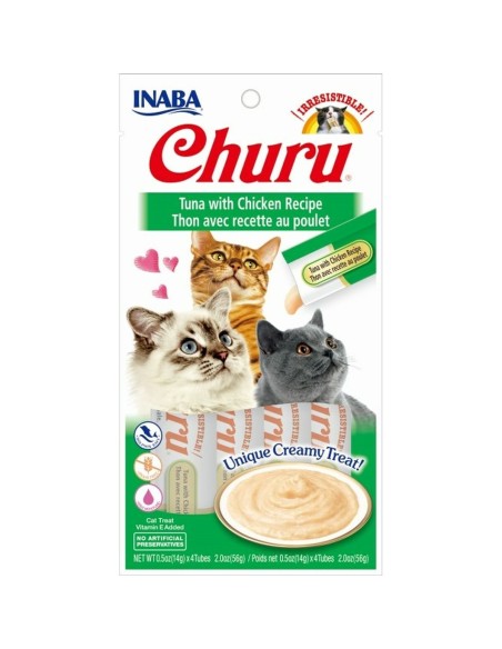 Snack für Katze Inaba EU102 4 x 14 g Süßigkeiten Huhn Thunfisch | Tienda24 Tienda24.eu