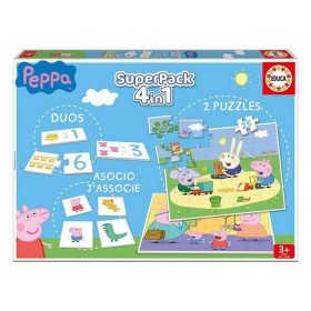 Gioco Educativo Peppa Pig SuperPack 4 in 1 Educa Multicolore (Spagnolo) di Educa, Giochi da tavolo - Rif: S7123505, Prezzo: 2...