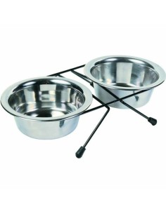 Ciotola per cani Trixie Doppia Nero Argentato Acciaio inossidabile 12 cm 0,45 L da Trixie, Piatti - Ref: S9111609, Precio: 5,...