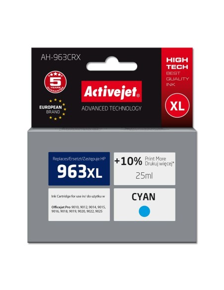 Original Ink Cartridge Activejet AH-963CRX Blue | Tienda24 Tienda24.eu