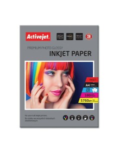 Papel Fotográfico Brillante Activejet AP4-180G20 A4 20 Hojas 21 x 29,7 cm de Activejet, Papel de impresión - Ref: S9112739, P...