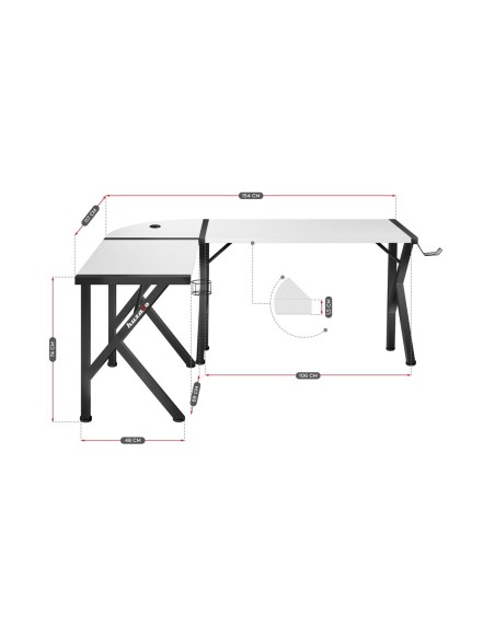 Desk Huzaro Hero 6.3 White Black Steel Carbon fibre 154 x 74 x 117 cm | Tienda24 Tienda24.eu