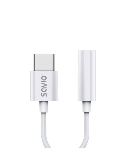 Adattatore USB-C con Jack 3.5 mm Savio AK-51 Bianco 11 cm da Savio, Cavi USB - Ref: S9115461, Precio: 6,17 €, Descuento: %