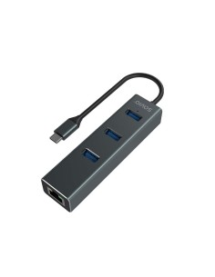 Hub USB-C 4 Porte Savio AK-57 Ethernet (RJ-45) Grigio da Savio, Hub USB - Ref: S9115464, Precio: 20,21 €, Descuento: %