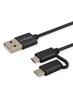 Cavo da USB a Micro USB e USB C Savio CL-128 Nero 1 m da Savio, Cavi USB - Ref: S9115492, Precio: 4,37 €, Descuento: %