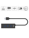 4-Port USB Hub Unitek Y-3089 Schwarz | Tienda24 Tienda24.eu