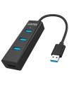 4-Port USB Hub Unitek Y-3089 Schwarz | Tienda24 Tienda24.eu