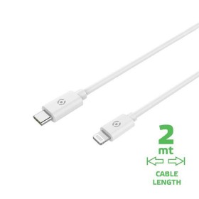 Câble USB-C vers Lightning Celly USBLIGHTC2MWH Blanc 2 m de Celly, Câbles USB - Réf : S7769488, Prix : 17,94 €, Remise : %