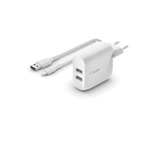 Wall Charger + MFI Certified Lightning Cable Belkin WCD001VF1MWH White 24 W by Belkin, Chargers - Ref: S7770992, Price: 42,74...