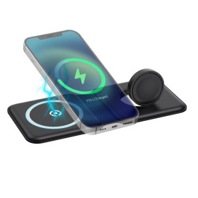 Wireless Charger with Mobile Holder Celly MAGFOLD2IN1BK Black by Celly, Car accessories - Ref: S7783363, Price: 44,24 €, Disc...