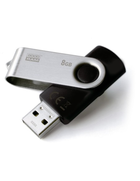 Memória USB GoodRam UTS2 USB 2.0 Preto Preto/Prateado Prateado 8 GB | Tienda24 Tienda24.eu