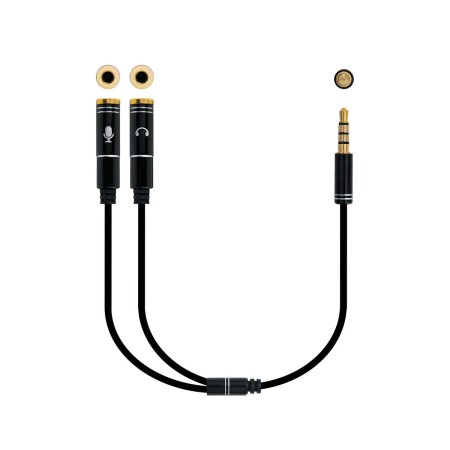 Câble Audio Jack (3,5 mm) Coupleur NANOCABLE 10.24.1202 Blanc Noir | Tienda24 - Global Online Shop Tienda24.eu