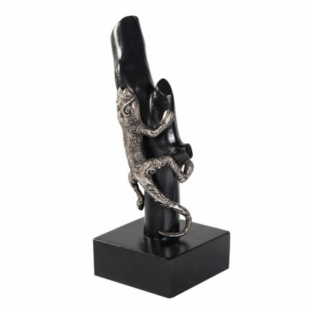 Figurine Décorative Alexandra House Living Noir Argenté Métal Bois de manguier Lézard 17 x 32 x 13 cm de Alexandra House Livi...