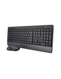 Teclado e Rato Trust Trezo Preto Monocromática QWERTY Qwerty US | Tienda24 Tienda24.eu