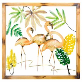 Wanddekoration Alexandra House Living Bunt Metall Rosa Flamingo 4 x 87 x 87 cm von Alexandra House Living, Skulpturen - Ref: ...