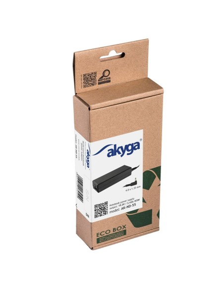 Carregador para Portátil Akyga AK-ND-55 65 W | Tienda24 Tienda24.eu