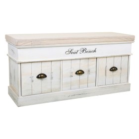 Storage chest with seat Alexandra House Living White Paolownia wood MDF Wood 35 x 50 x 102 cm by Alexandra House Living, Chai...