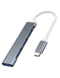 Hub USB Digitus Gris Plateado Aluminio | Tienda24 Tienda24.eu