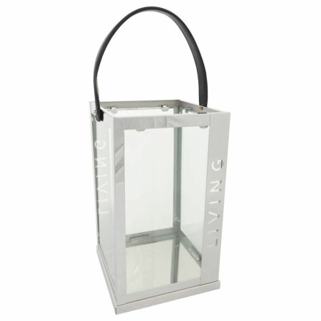 Lantern Alexandra House Living Silver Glass Stainless steel 18 x 30 x 18 cm by Alexandra House Living, Candelabras and candle...