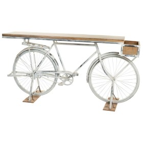 Meuble d'Entrée Alexandra House Living Bike Blanc Café Fer Bois de manguier 50 x 90 x 198 cm de Alexandra House Living, Table...