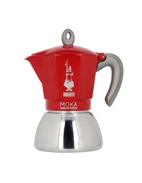 Italian Coffee Pot Bialetti Moka Induction Black Red Metal Stainless steel Aluminium 300 ml 6 Cups | Tienda24 Tienda24.eu