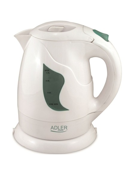 Wasserkocher mit Elektrischer Teekanne Adler AD 08w Weiß 850 W 1 L | Tienda24 Tienda24.eu