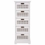 Schubladenschrank Alexandra House Living Weiß Rohrstock Paulonia-Holz Holz MDF 29 x 91 x 35 cm | Tienda24 - Global Online Shop Tienda24.eu