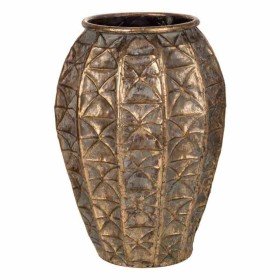 Vase DKD Home Decor Antiker Finish Grau Gold Metall Orientalisch 19 x 19 x 47 cm | Tienda24 - Global Online Shop Tienda24.eu