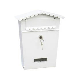 Boîte aux lettres EDM House Acier Blanc (21 x 6 x 30 cm) de EDM, Boîtes aux lettres murales - Réf : S7900566, Prix : 18,66 €,...